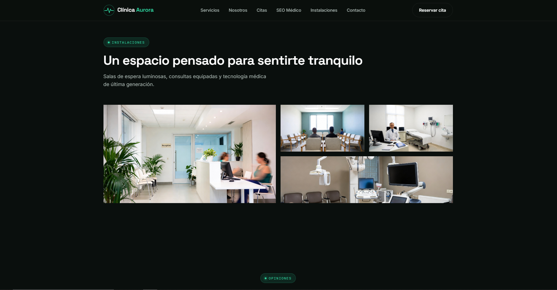 Diagrama de transformación digital de Clínica Aurora: de web estática a estrategia de captación de pacientes