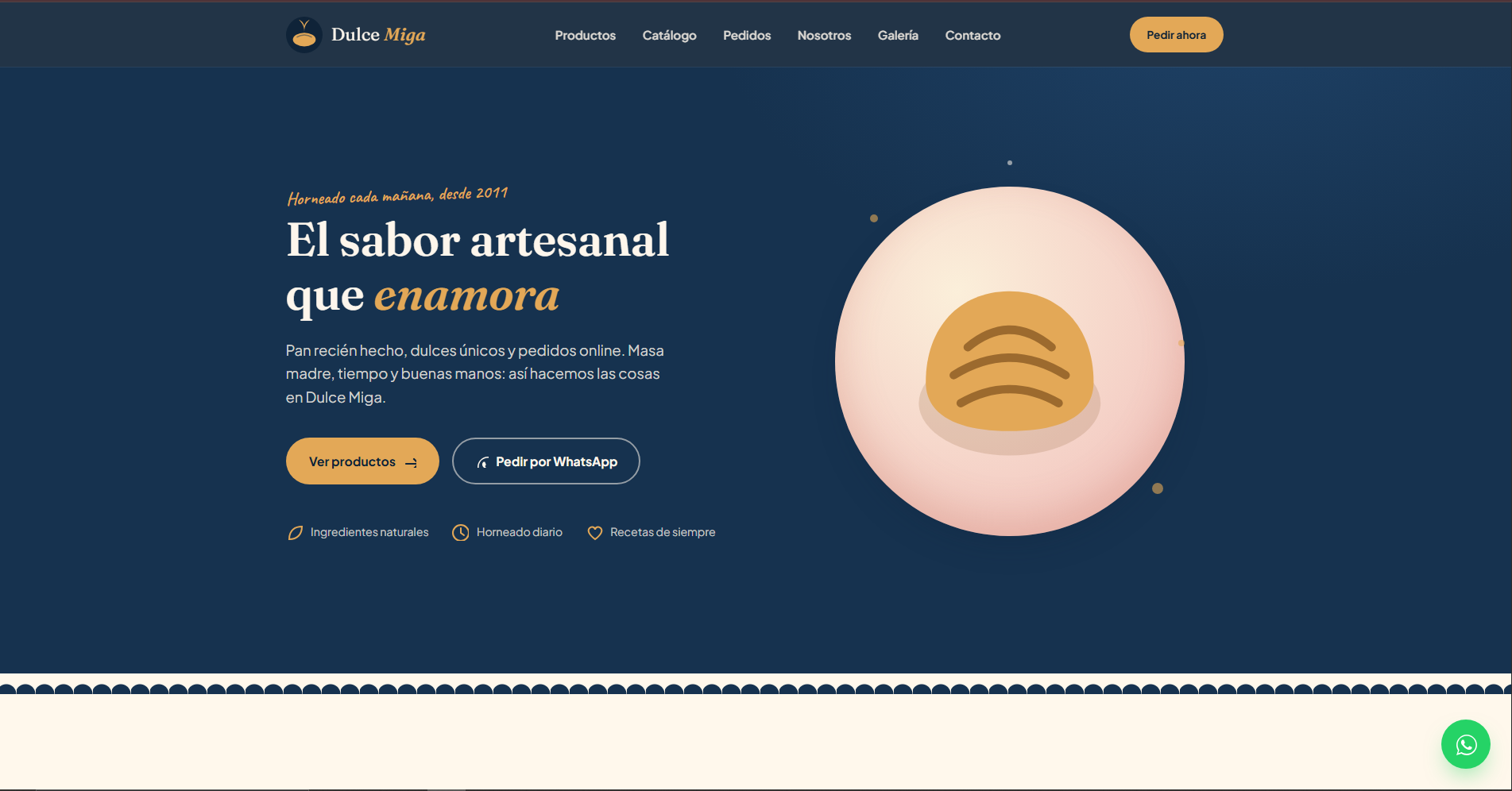 Preview of Dulce Miga's interactive product catalog