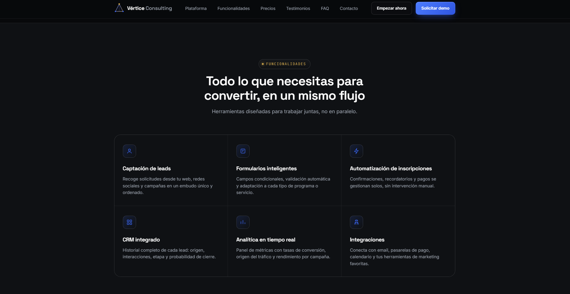 Ficha de programa con temario, ponentes y formulario de inscripción